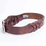 Leather brown Braided Leash for dogs